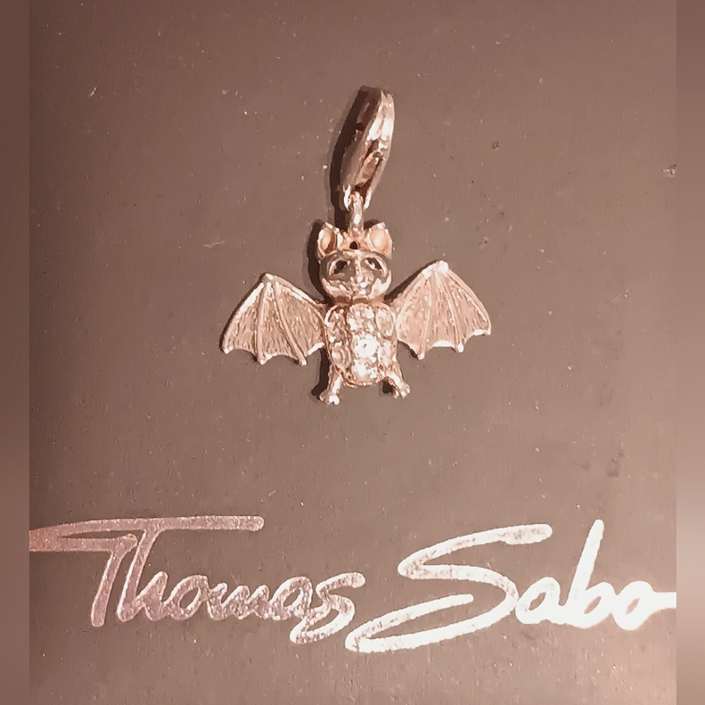 Thomas Sabo Designer Bat Charm Pendant Sterling Silver Gothic